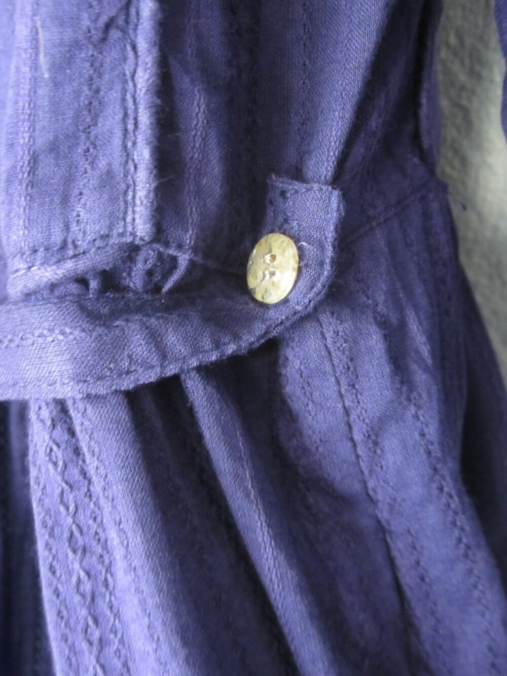 April Cornell Purple Size XS Dress Embroidered 3/4 Short Sleeve Tie Back Belt - Picture 10 of 13